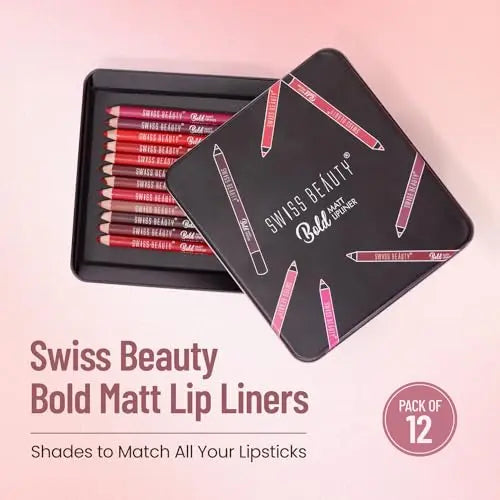 SWISS BEAUTY Bold Matt Lip Liner (Box of 12) beautycart