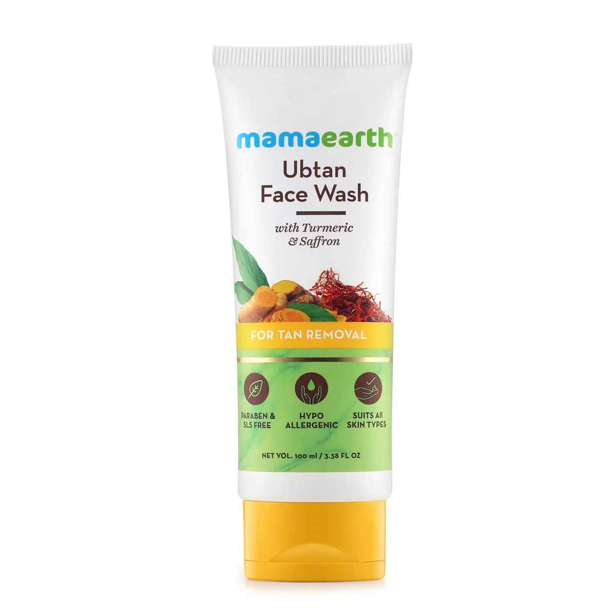 MAMA EARTH Ubtan Natural Face Wash with Turmeric & Saffron for Tan removal and Skin brightening beautycart