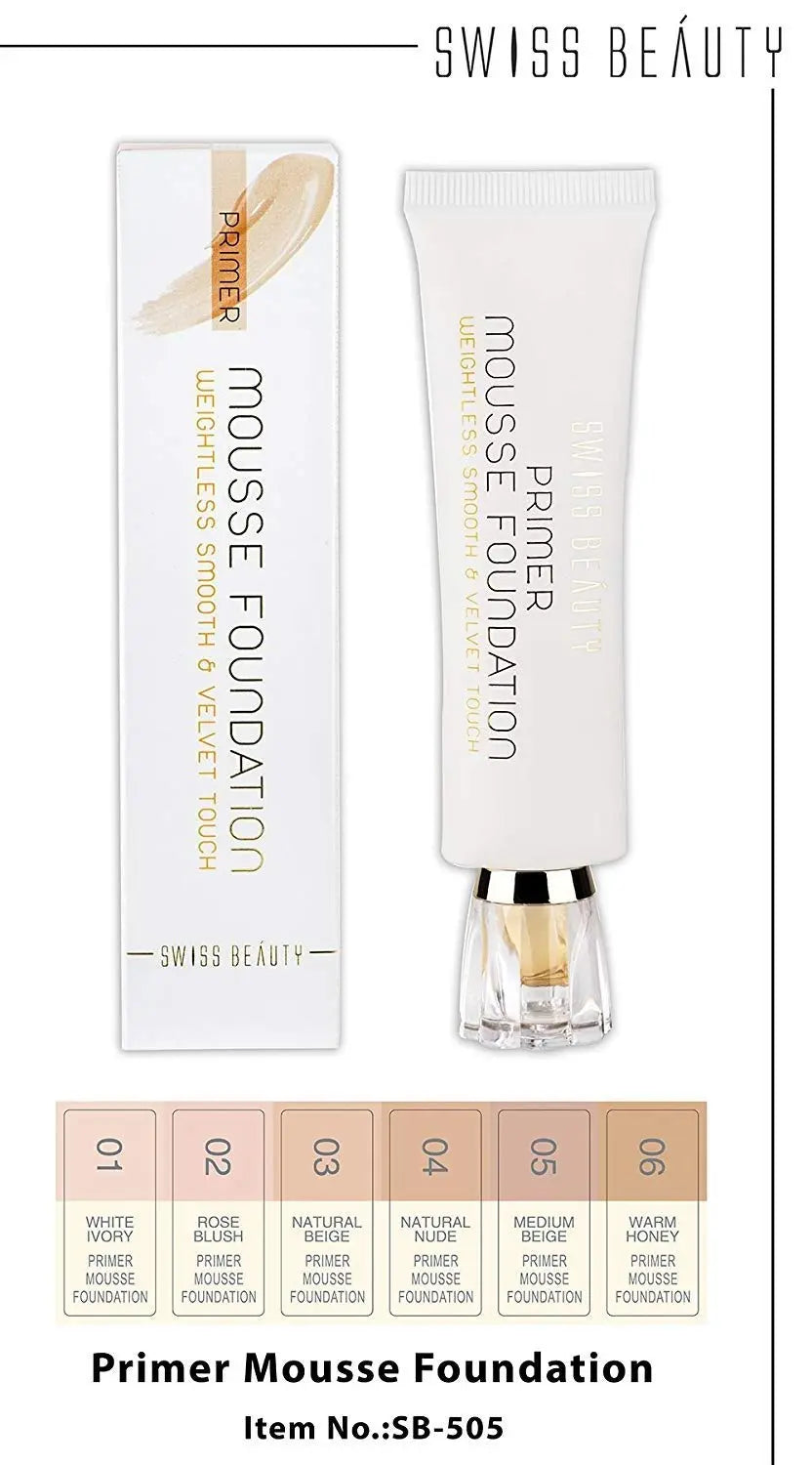 SWISS BEAUTY Primer Mousse Foundation Weightless Smooth & Velvet Touch beautycart