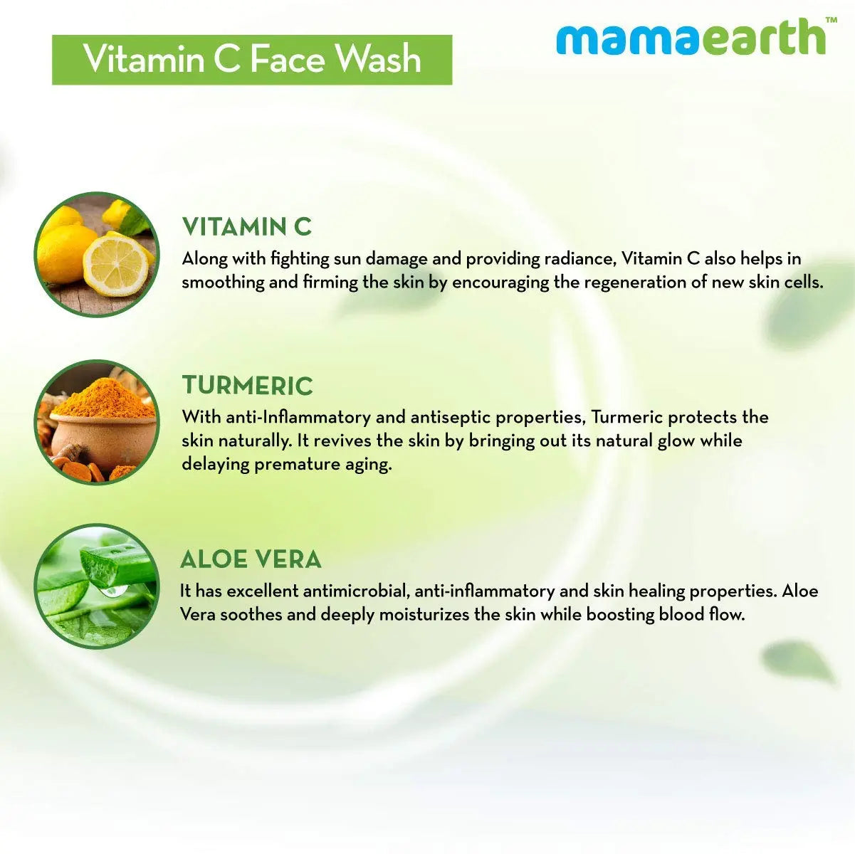 MAMA EARTH Vitamin C Face Wash with Vitamin C and Turmeric for Skin Illumination beautycart
