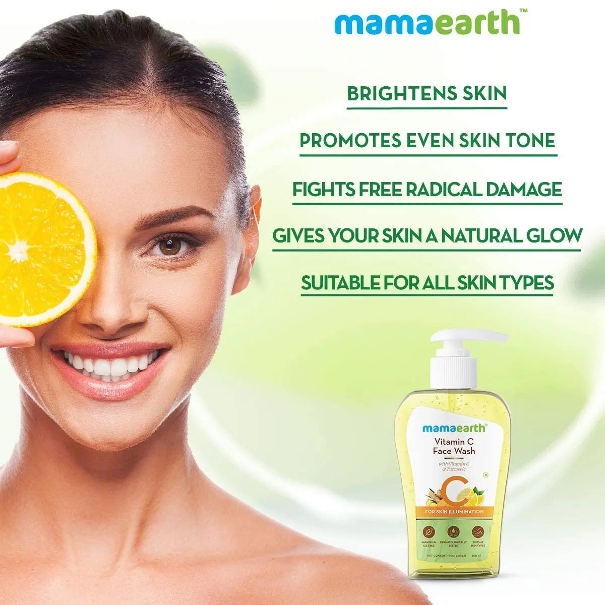 MAMA EARTH Vitamin C Face Wash with Vitamin C and Turmeric for Skin Illumination beautycart
