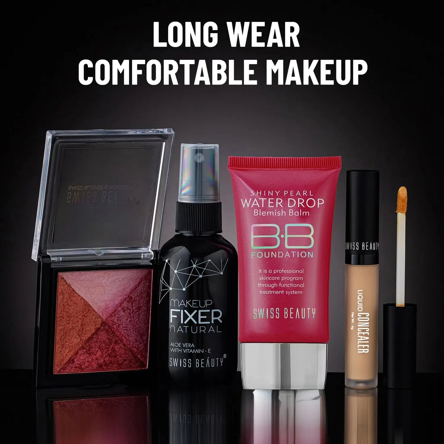 SWISS BEAUTY Matte Shiny Pearl Water Drop Blemish Long Lasting Balm BB Lightweight, Liquid Foundation, Face Makeup beautycart