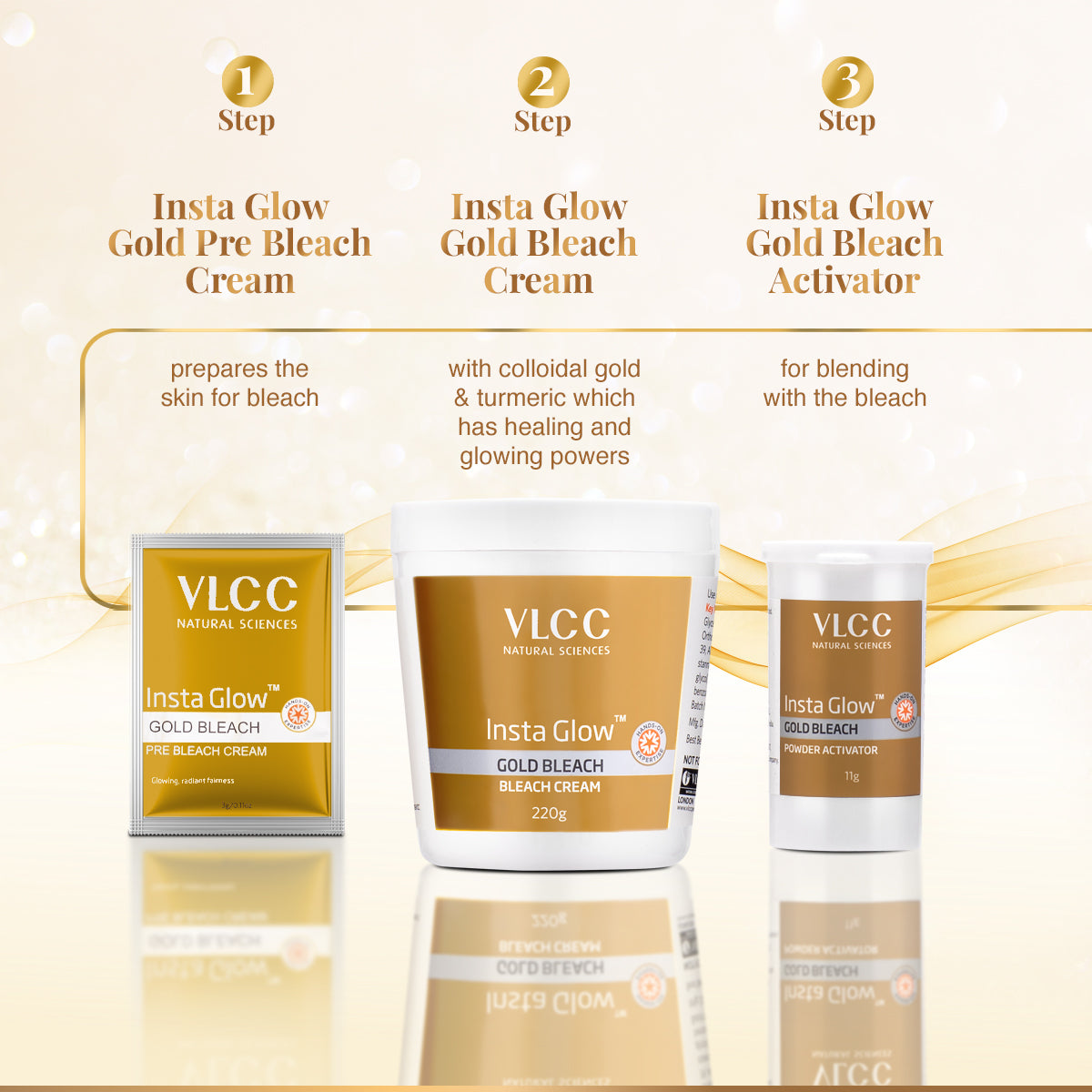 VLCC Insta Glow Gold Bleach - 402 g