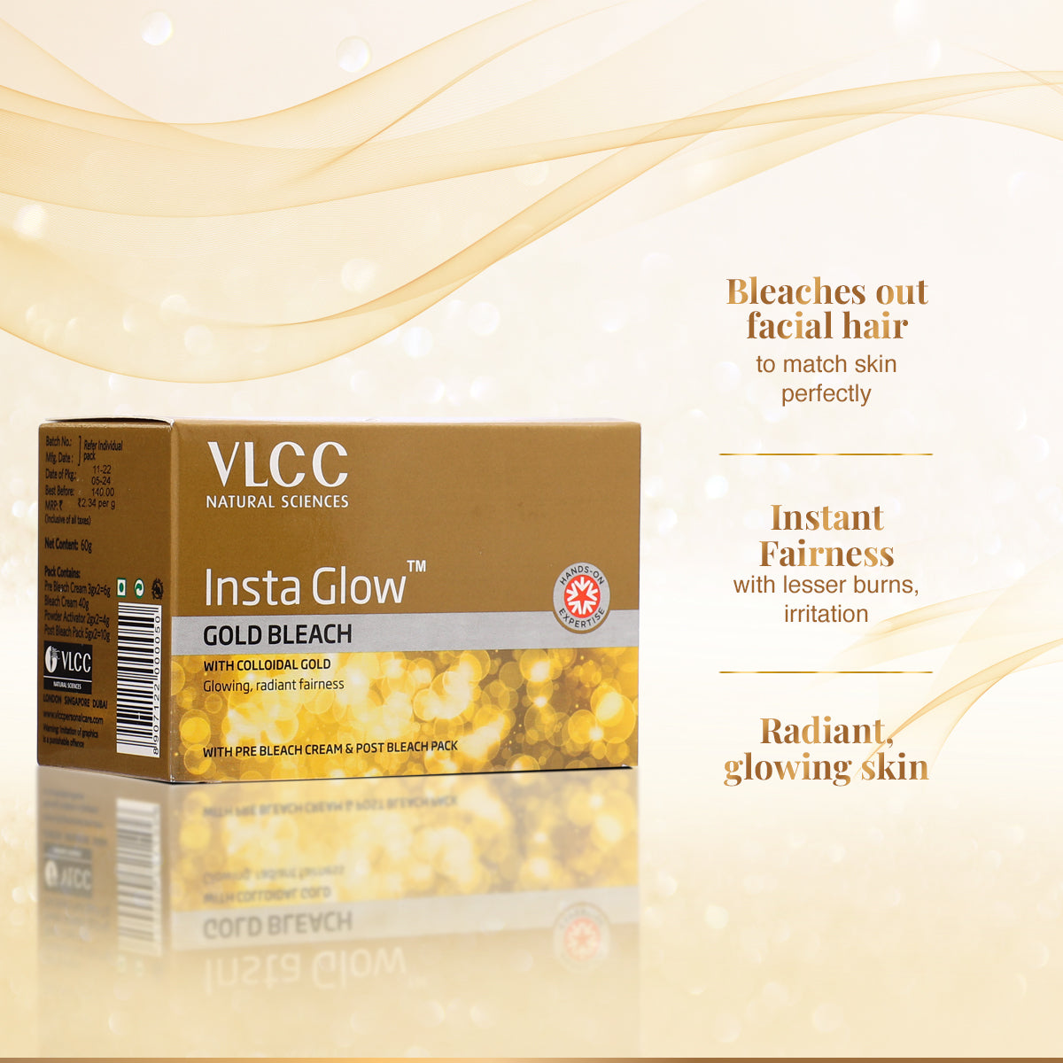VLCC Insta Glow Gold Bleach - 402 g