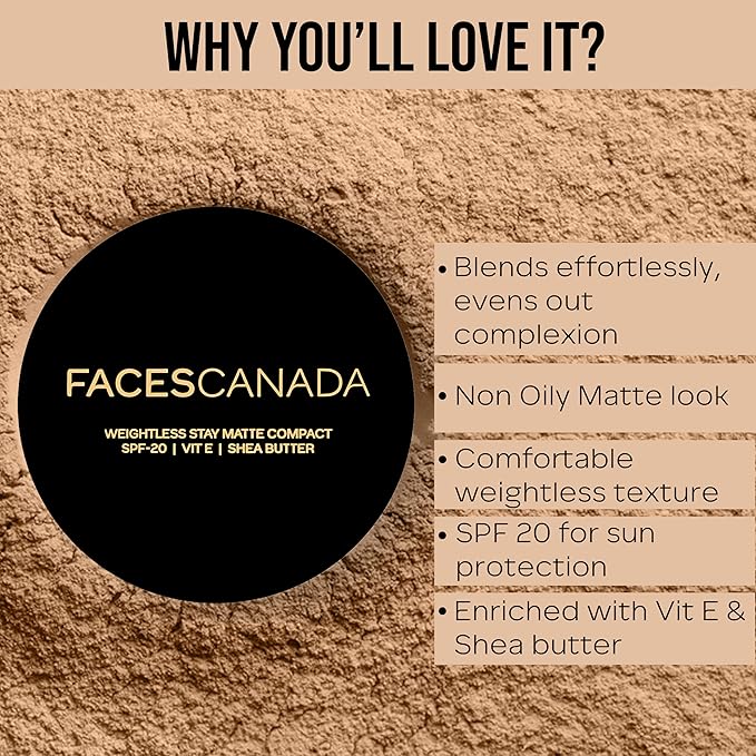 FACES CANADA Weightless Matte Finish Compact- Natural