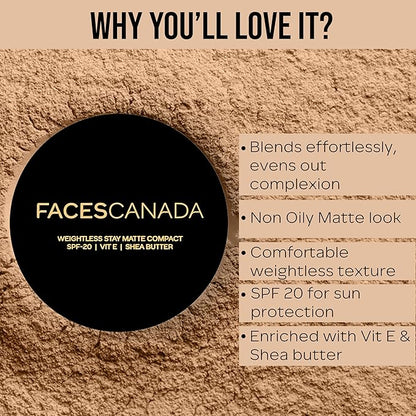 FACES CANADA Weightless Matte Finish Compact- Natural