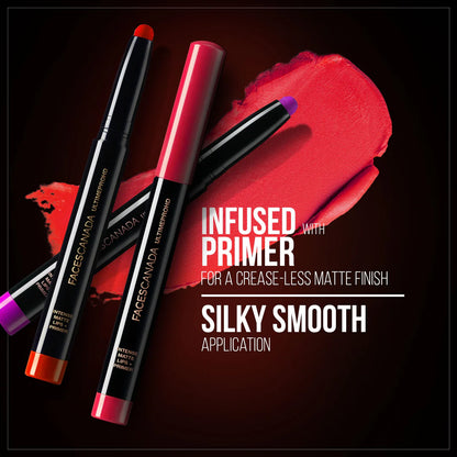 FACES CANADA Ultime Pro HD Intense Matte Lipstick + Primer | 9HR Long Stay | Flawless HD Matte Finish | Intense Color | Lightweight | Smooth Glide | Primer Infused